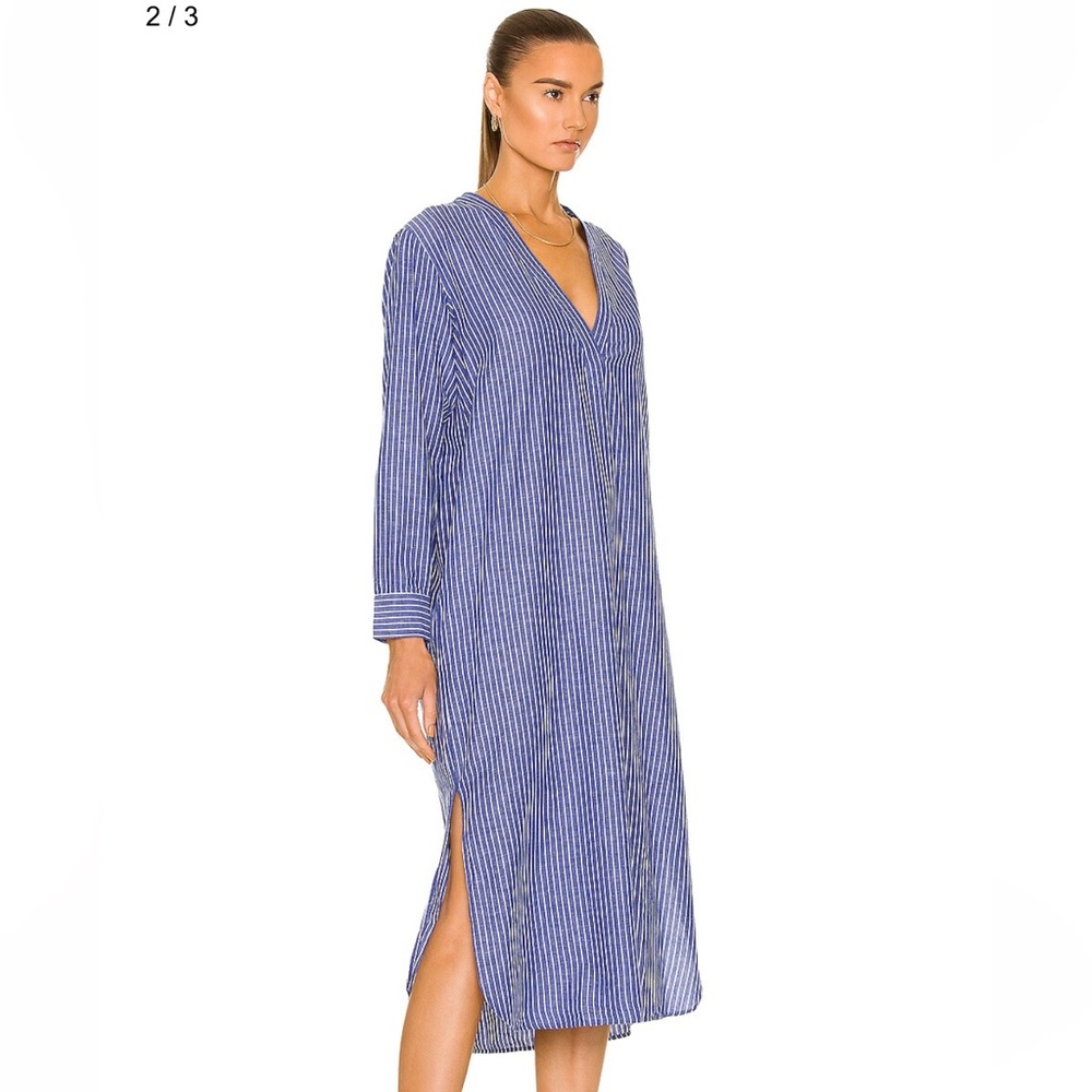 Nili Lotan Blue & White Striped Raven Dress